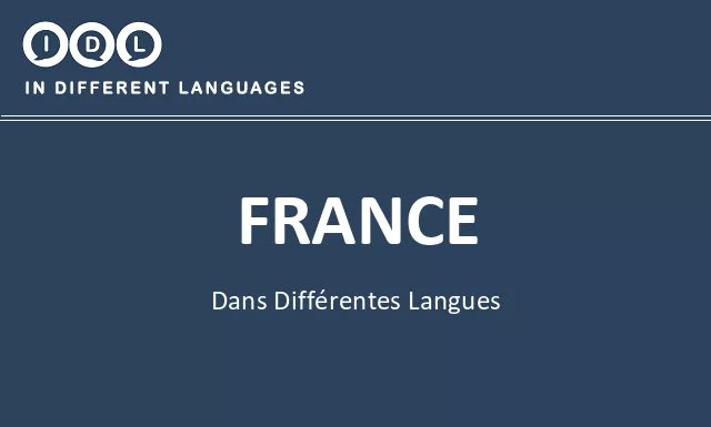 France dans différentes langues - Image