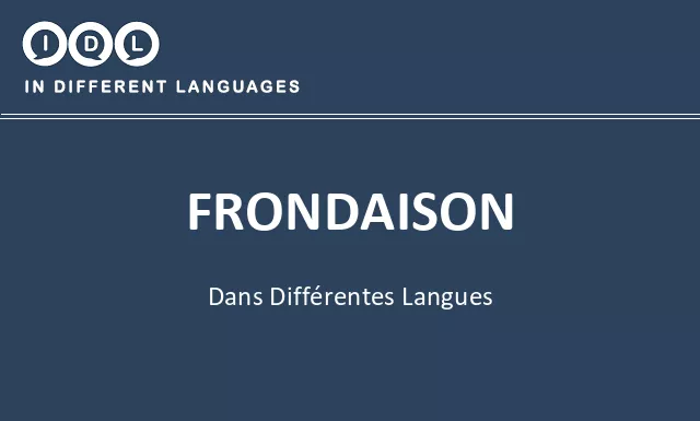 Frondaison dans différentes langues - Image