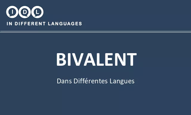 Bivalent dans différentes langues - Image