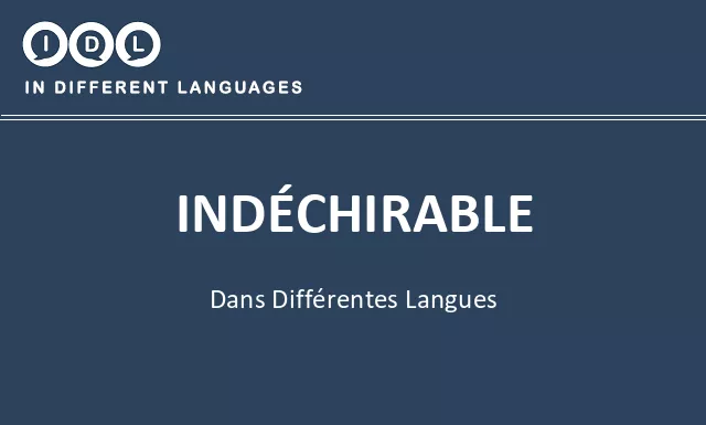 Indéchirable dans différentes langues - Image