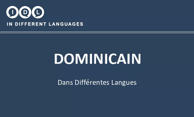 Dominicain dans différentes langues - Image