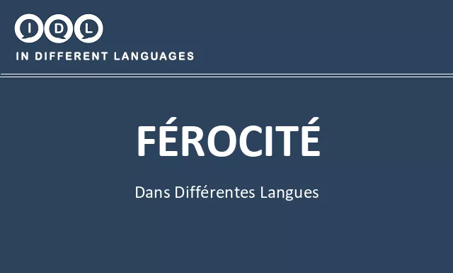 Férocité dans différentes langues - Image