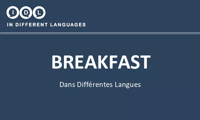 Breakfast dans différentes langues - Image