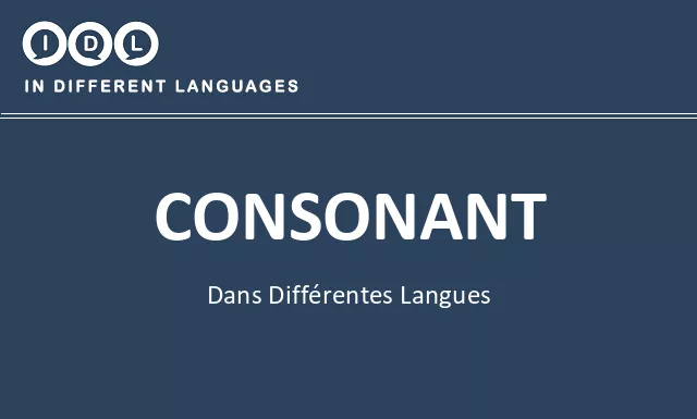 Consonant dans différentes langues - Image