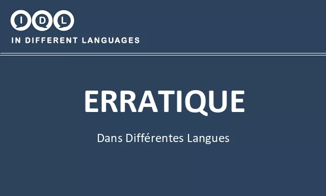Erratique dans différentes langues - Image