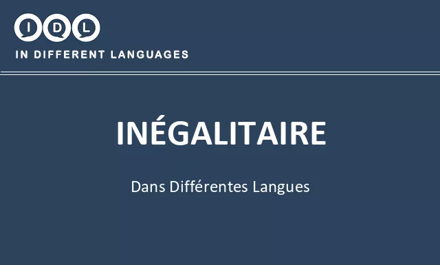 Inégalitaire dans différentes langues - Image