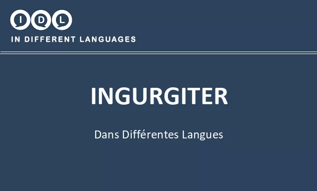 Ingurgiter dans différentes langues - Image
