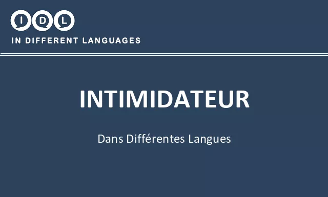 Intimidateur dans différentes langues - Image