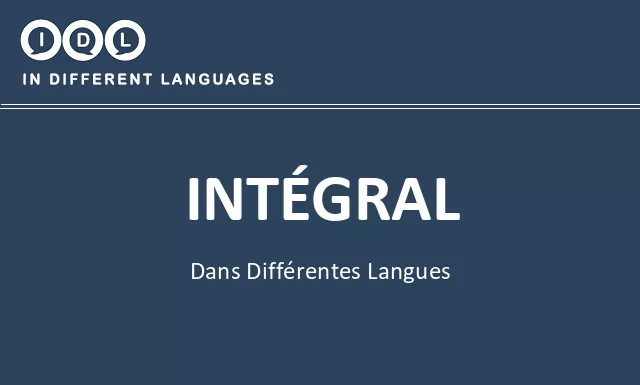 Intégral dans différentes langues - Image