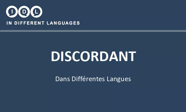 Discordant dans différentes langues - Image