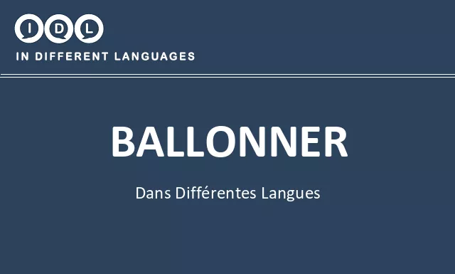 Ballonner dans différentes langues - Image
