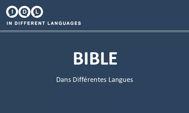 Bible dans différentes langues - Image