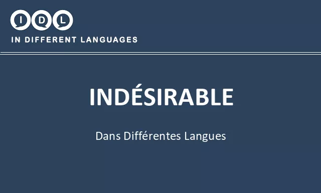 Indésirable dans différentes langues - Image