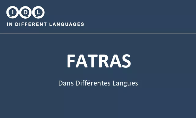 Fatras dans différentes langues - Image