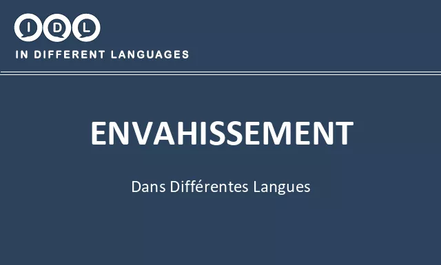 Envahissement dans différentes langues - Image