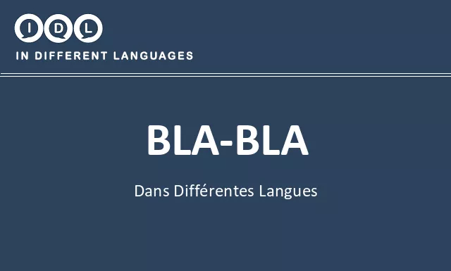 Bla-bla dans différentes langues - Image