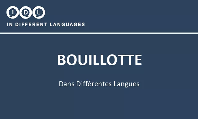 Bouillotte dans différentes langues - Image