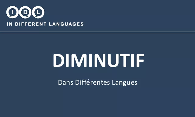 Diminutif dans différentes langues - Image