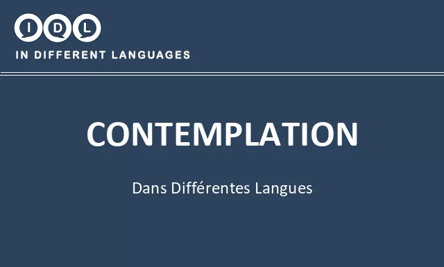 Contemplation dans différentes langues - Image