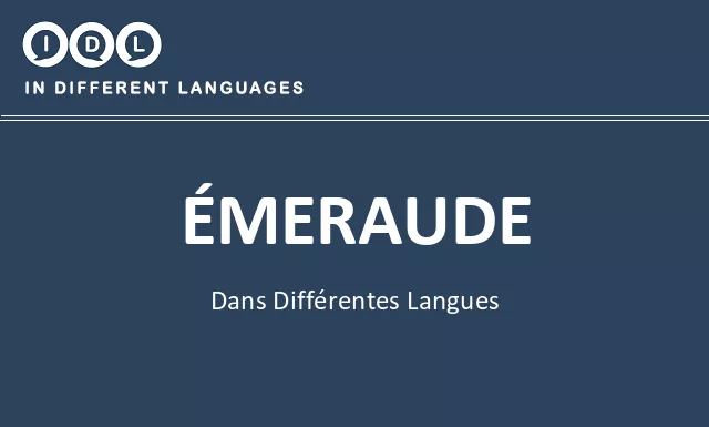 Émeraude dans différentes langues - Image
