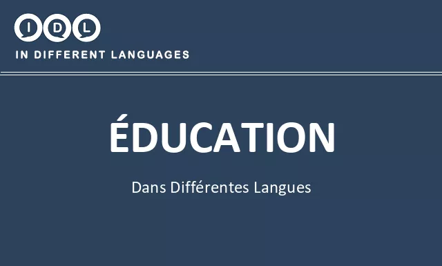 Éducation dans différentes langues - Image
