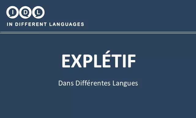 Explétif dans différentes langues - Image