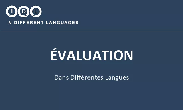 Évaluation dans différentes langues - Image