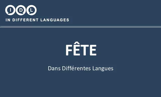 Fête dans différentes langues - Image
