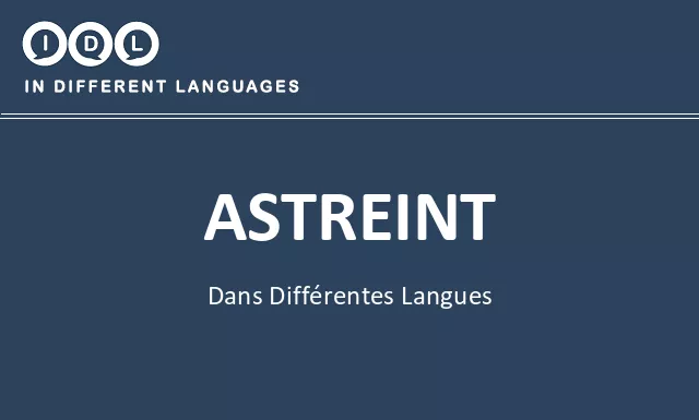 Astreint dans différentes langues - Image