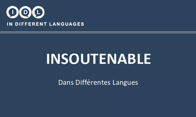 Insoutenable dans différentes langues - Image
