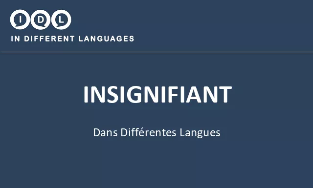 Insignifiant dans différentes langues - Image