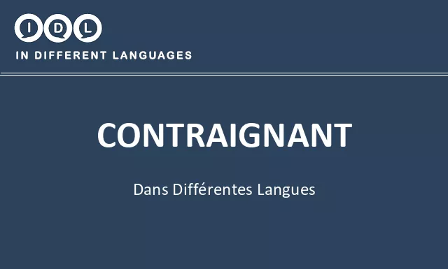 Contraignant dans différentes langues - Image