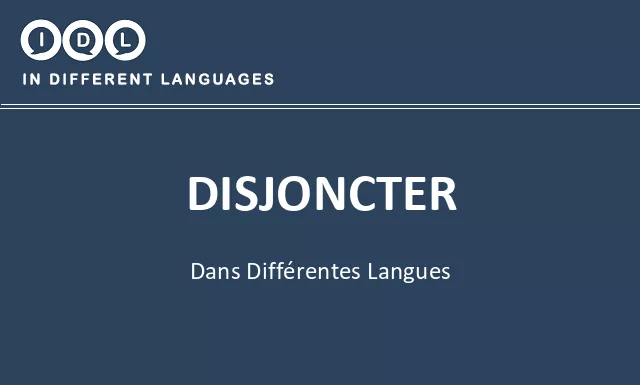 Disjoncter dans différentes langues - Image