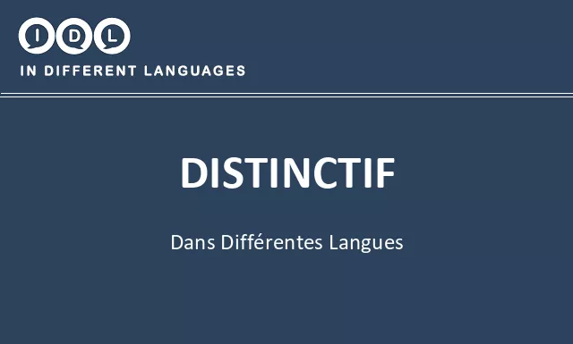 Distinctif dans différentes langues - Image