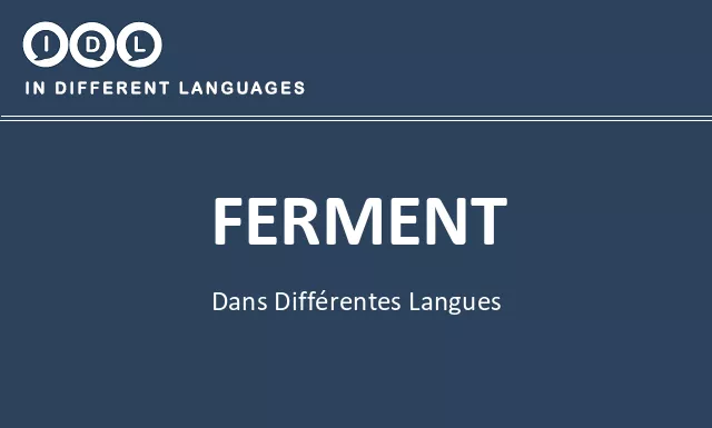 Ferment dans différentes langues - Image