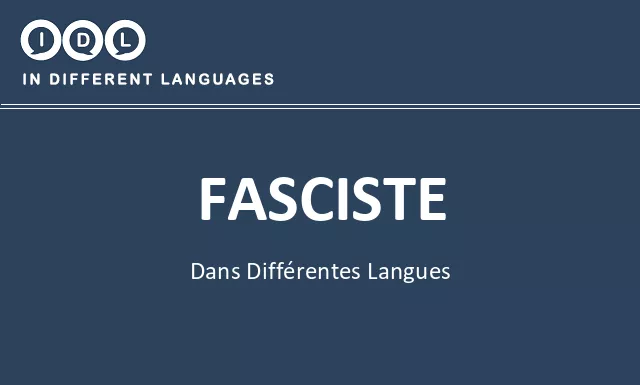 Fasciste dans différentes langues - Image