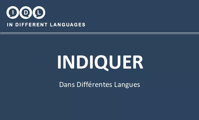 Indiquer dans différentes langues - Image