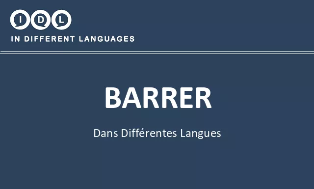 Barrer dans différentes langues - Image