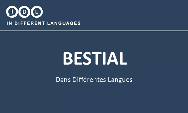 Bestial dans différentes langues - Image