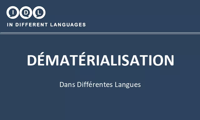 Dématérialisation dans différentes langues - Image