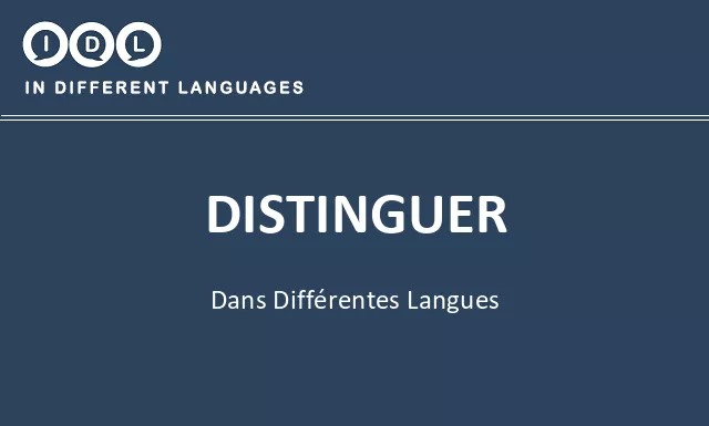 Distinguer dans différentes langues - Image