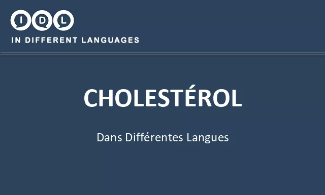 Cholestérol dans différentes langues - Image