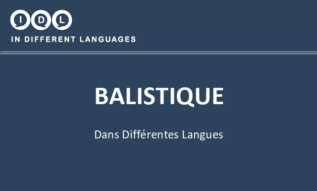Balistique dans différentes langues - Image