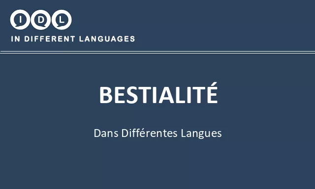Bestialité dans différentes langues - Image