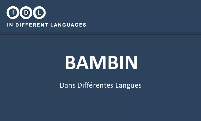 Bambin dans différentes langues - Image