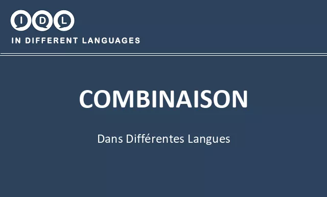 Combinaison dans différentes langues - Image