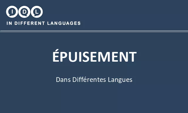 Épuisement dans différentes langues - Image