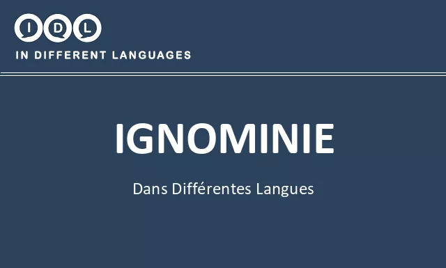 Ignominie dans différentes langues - Image