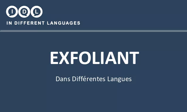 Exfoliant dans différentes langues - Image