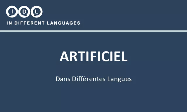 Artificiel dans différentes langues - Image